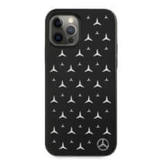 MERCEDES MERCEDES MEHCP12MESPBK IPHONE 12/12 PRO 6,1" ČERNO/ČERNÉ PEVNÉ POUZDRO SILVER STARS PATTERN