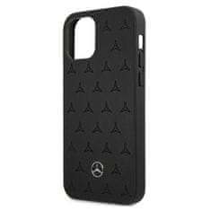 MERCEDES MERCEDES MEHCP12LPSQBK IPHONE 12 PRO MAX 6,7" ČERNÉ/ČERNÉ PEVNÉ POUZDRO KOŽENÝ VZOR HVĚZD