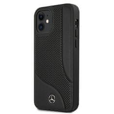 MERCEDES MERCEDES MEHCP12SCDOBK IPHONE 12 MINI 5,4" ČERNÉ/ČERNÉ PEVNÉ POUZDRO KŮŽE PERFOROVANÁ OBLAST