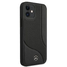 MERCEDES MERCEDES MEHCP12SCDOBK IPHONE 12 MINI 5,4" ČERNÉ/ČERNÉ PEVNÉ POUZDRO KŮŽE PERFOROVANÁ OBLAST