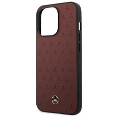 MERCEDES MERCEDES MEHCP13LPSQRE IPHONE 13 PRO / 13 6,1" ČERVENÉ/ČERVENÉ PEVNÉ POUZDRO KOŽENÝ VZOR HVĚZD