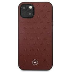 MERCEDES MERCEDES MEHCP13MPSQRE IPHONE 13 / 14 / 15 6,1" ČERVENÉ/ČERVENÉ PEVNÉ POUZDRO KOŽENÝ VZOR HVĚZD