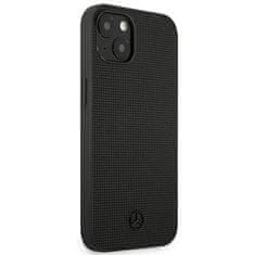 MERCEDES MERCEDES MEHCP13MMBLBK IPHONE 13 / 14 / 15 6,1" ČERNO/ČERNÉ PEVNÉ POUZDRO KOŽENÉ SÍŤOVANÉ KOVOVÉ LOGO