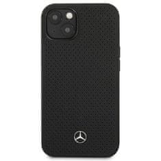 MERCEDES MERCEDES MEHCP13MDELBK IPHONE 13 / 14 / 15 6,1" ČERNO/ČERNÉ PEVNÉ POUZDRO KŮŽE PERFOROVANÁ