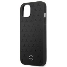 MERCEDES MERCEDES MEHCP13SPSQBK IPHONE 13 MINI 5,4" ČERNÉ/ČERNÉ PEVNÉ POUZDRO KOŽENÝ VZOR HVĚZD