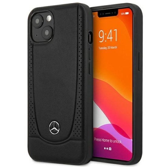 MERCEDES MERCEDES MEHCP14MARMBK IPHONE 14 PLUS / 15 PLUS 6,7" ČERNO/ČERNÉ PEVNÉ POUZDRO LEATHER URBAN