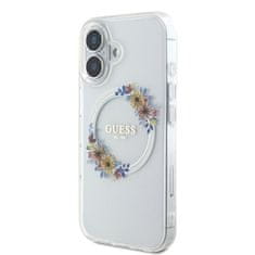 Guess GUESS GUHMP16MHFWFCT IPHONE 16 PLUS 6,7" PRŮHLEDNÝ PEVNÝ OBAL IML FLOWERS WREATH MAGSAFE