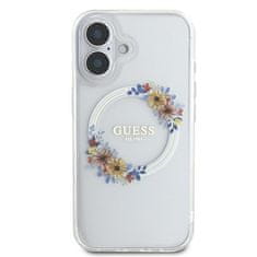 Guess GUESS GUHMP16MHFWFCT IPHONE 16 PLUS 6,7" PRŮHLEDNÝ PEVNÝ OBAL IML FLOWERS WREATH MAGSAFE