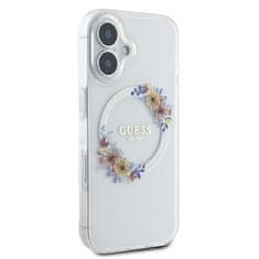 Guess GUESS GUHMP16MHFWFCT IPHONE 16 PLUS 6,7" PRŮHLEDNÝ PEVNÝ OBAL IML FLOWERS WREATH MAGSAFE