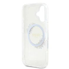 Guess GUESS GUHMP16MHFWFCT IPHONE 16 PLUS 6,7" PRŮHLEDNÝ PEVNÝ OBAL IML FLOWERS WREATH MAGSAFE