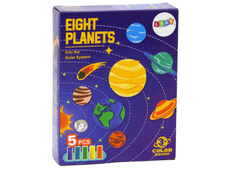 Lean-toys Plastová Sada Modelína 8 Planet Formičky 5 Barev