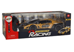 Lean-toys Auto Sportovní Na Dálkové Ovládání Rc Měřítko 1:16 Světla Žlutá