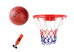 Lean-toys Basketbalová Sada Obruč Míč Pumpička