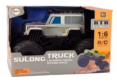 Lean-toys Velké Terénní Auto Na Dálkové Ovládání Suv 2.4G Rc 1:6 Šedivé