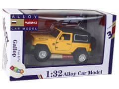 Lean-toys Auto Terénní Frikční Pohon Na Baterie Kovový Žlutý 1:32