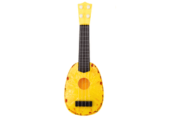 Lean-toys Ukulele Pro Děti Mini Kytara 4 Struny Motiv Ananas Kytara Žlutá 15″