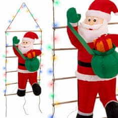 shumee Santa na žebříku nafukovací LED 145 cm