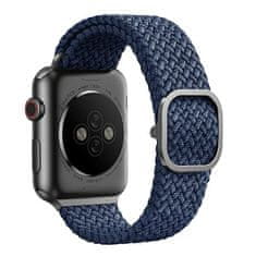 UNIQ UNIQ ASPEN APPLE WATCH ŘEMÍNEK 40/38/41 MM SERIES 1/2/3/4/5/6/7/8/9/SE/SE2 OPLETENÝ MODRÝ/OXFORD MODRÝ