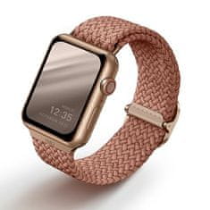 UNIQ UNIQ ASPEN APPLE WATCH ŘEMÍNEK 44/42/45 MM SERIES 1/2/3/4/5/6/7/8/9/SE/SE2 SPLÉTANÝ RŮŽOVÝ/GRAPEFRUITOVĚ RŮŽOVÝ