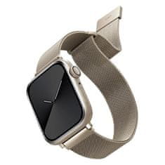 UNIQ UNIQ DANTE ŘEMÍNEK APPLE WATCH SERIES 1/2/3/4/5/6/7/8/9/SE/SE2 42/44/45 MM HVĚZDNÉ SVĚTLO Z NEREZOVÉ OCELI