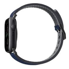 UNIQ UNIQ ŘEMÍNEK STRADEN APPLE WATCH SERIES 1/2/3/4/5/6/7/8/9/SE/SE2/ULTRA/ULTRA 2 42/44/45/49 MM. KOŽENÝ HYBRIDNÍ PÁSEK MODRO/MODRÝ