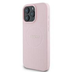 Guess GUESS GUHMP15XPGHSMMP IPHONE 15 PRO MAX 6,7" RŮŽOVÉ/RŮŽOVÉ PEVNÉ POUZDRO GRAINED RING MAGSAFE