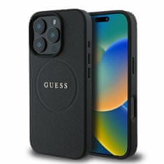 Guess GUESS GUHMP16LPGHSMMK IPHONE 16 PRO 6,3" ČERNO/ČERNÉ PEVNÉ POUZDRO GRAINED RING MAGSAFE