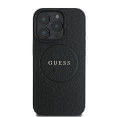 Guess GUESS GUHMP16LPGHSMMK IPHONE 16 PRO 6,3" ČERNO/ČERNÉ PEVNÉ POUZDRO GRAINED RING MAGSAFE