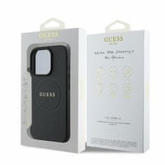 Guess GUESS GUHMP16LPGHSMMK IPHONE 16 PRO 6,3" ČERNO/ČERNÉ PEVNÉ POUZDRO GRAINED RING MAGSAFE