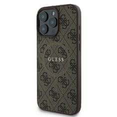 Guess GUESS GUHMP16LG4GFRW IPHONE 16 PRO 6,3" HNĚDÉ/HNĚDÉ PEVNÉ POUZDRO 4G RING CLASSIC LOGO MAGSAFE