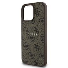 Guess GUESS GUHMP16LG4GFRW IPHONE 16 PRO 6,3" HNĚDÉ/HNĚDÉ PEVNÉ POUZDRO 4G RING CLASSIC LOGO MAGSAFE