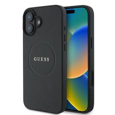 Guess GUESS GUHMP16MPGHSMMK IPHONE 16 PLUS 6,7" ČERNO/ČERNÉ PEVNÉ POUZDRO GRAINED RING MAGSAFE