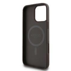 Guess GUESS GUHMP16LG4GFRW IPHONE 16 PRO 6,3" HNĚDÉ/HNĚDÉ PEVNÉ POUZDRO 4G RING CLASSIC LOGO MAGSAFE