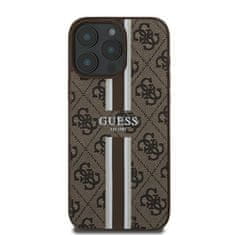 Guess GUESS GUHMP16LP4RPSW IPHONE 16 PRO 6,3" HNĚDÉ/HNĚDÉ PEVNÉ POUZDRO 4G PRINTED STRIPES MAGSAFE