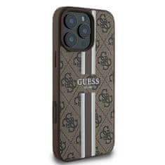 Guess GUESS GUHMP16LP4RPSW IPHONE 16 PRO 6,3" HNĚDÉ/HNĚDÉ PEVNÉ POUZDRO 4G PRINTED STRIPES MAGSAFE