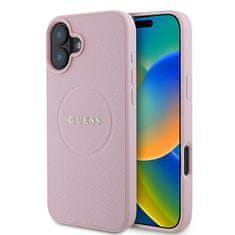 Guess GUESS GUHMP16MPGHSMMP IPHONE 16 PLUS 6,7" RŮŽOVÉ/RŮŽOVÉ PEVNÉ POUZDRO GRAINED RING MAGSAFE