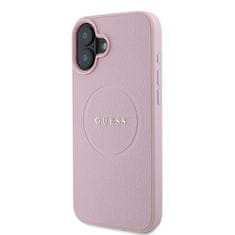 Guess GUESS GUHMP16MPGHSMMP IPHONE 16 PLUS 6,7" RŮŽOVÉ/RŮŽOVÉ PEVNÉ POUZDRO GRAINED RING MAGSAFE