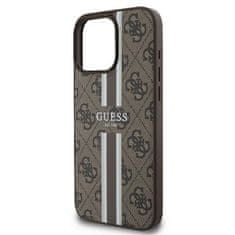 Guess GUESS GUHMP16LP4RPSW IPHONE 16 PRO 6,3" HNĚDÉ/HNĚDÉ PEVNÉ POUZDRO 4G PRINTED STRIPES MAGSAFE