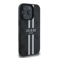 Guess GUESS GUHMP16LP4RPSK IPHONE 16 PRO 6.3" CZARNY/BLACK HARDCASE 4G PRINTED STRIPES MAGSAFE