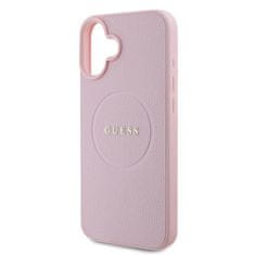 Guess GUESS GUHMP16MPGHSMMP IPHONE 16 PLUS 6,7" RŮŽOVÉ/RŮŽOVÉ PEVNÉ POUZDRO GRAINED RING MAGSAFE