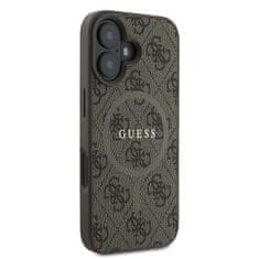 Guess GUESS GUHMP16MG4GFRW IPHONE 16 PLUS 6,7" HNĚDÉ/HNĚDÉ PEVNÉ POUZDRO 4G RING CLASSIC LOGO MAGSAFE