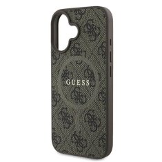 Guess GUESS GUHMP16MG4GFRW IPHONE 16 PLUS 6,7" HNĚDÉ/HNĚDÉ PEVNÉ POUZDRO 4G RING CLASSIC LOGO MAGSAFE