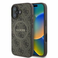 Guess GUESS GUHMP16SG4GFRW IPHONE 16 6,1" HNĚDÝ/HNĚDÝ PEVNÝ OBAL 4G RING CLASSIC LOGO MAGSAFE