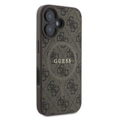 Guess GUESS GUHMP16SG4GFRW IPHONE 16 6,1" HNĚDÝ/HNĚDÝ PEVNÝ OBAL 4G RING CLASSIC LOGO MAGSAFE