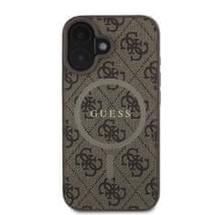 Guess GUESS GUHMP16SG4GFRW IPHONE 16 6,1" HNĚDÝ/HNĚDÝ PEVNÝ OBAL 4G RING CLASSIC LOGO MAGSAFE