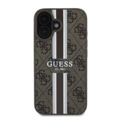 Guess GUESS GUHMP16SP4RPSW IPHONE 16 6,1" HNĚDÝ/HNĚDÝ PEVNÝ OBAL 4G PRINTED STRIPES MAGSAFE