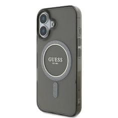 Guess GUESS GUHMP16SHFGEREK IPHONE 16 6,1" ČERNÝ/ČERNÝ PEVNÝ OBAL IML GLITTER CIRCLE MAGSAFE