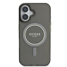 Guess GUESS GUHMP16SHFGEREK IPHONE 16 6,1" ČERNÝ/ČERNÝ PEVNÝ OBAL IML GLITTER CIRCLE MAGSAFE