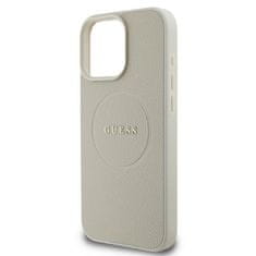 UNBRANDED GUESS GUHMP16LPGHSMME IPHONE 16 PRO 6,3" BÉŽOVÉ/BÉŽOVÉ PEVNÉ POUZDRO GRAINED RING MAGSAFE