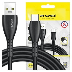 Awei KABEL USB NA USB-C AWEI CL-115T ČERNO/ČERNÝ